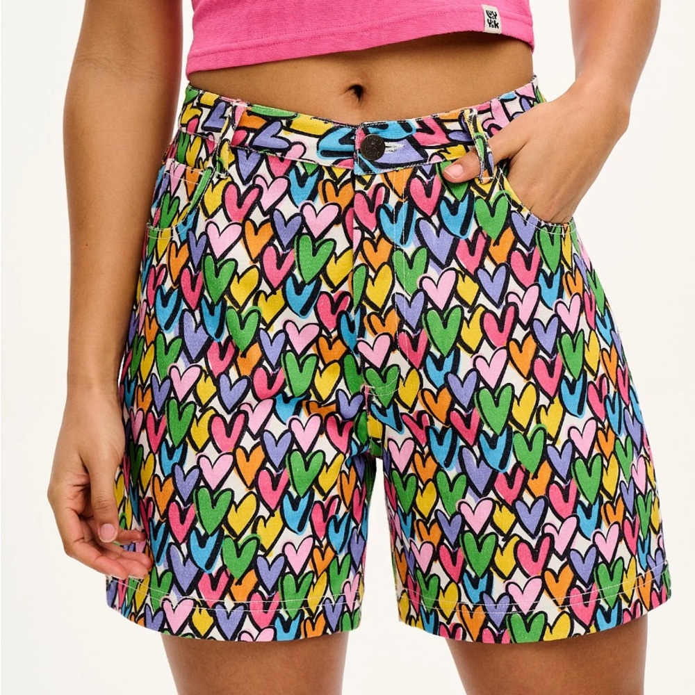 Lucy & Yak Lexi Shorts: ORGANIC TWILL - Summer Lovin' (Size UK 38/US 14-16)